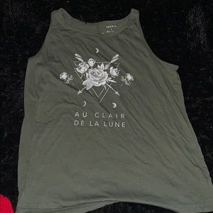 dark green tank top